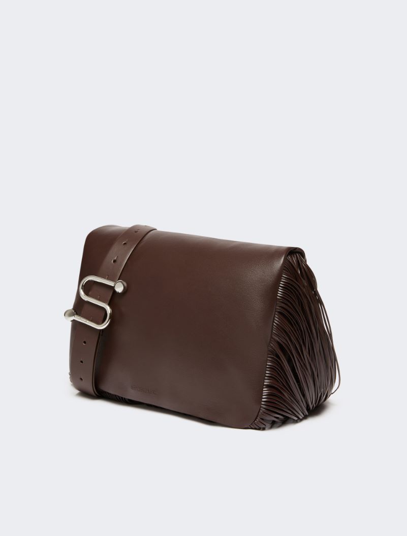 Soffy bag with long fringes - RUNWAY - CHOCOLATE - Sportmax - 2