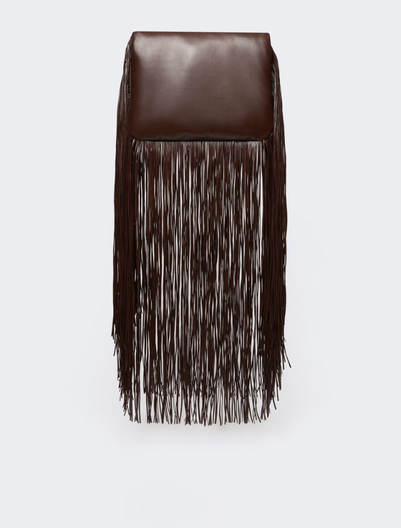 Soffy bag with long fringes - RUNWAY - CHOCOLATE - Sportmax - 3