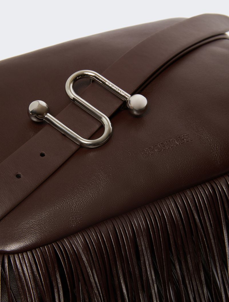 Soffy bag with long fringes - RUNWAY - CHOCOLATE - Sportmax - 4