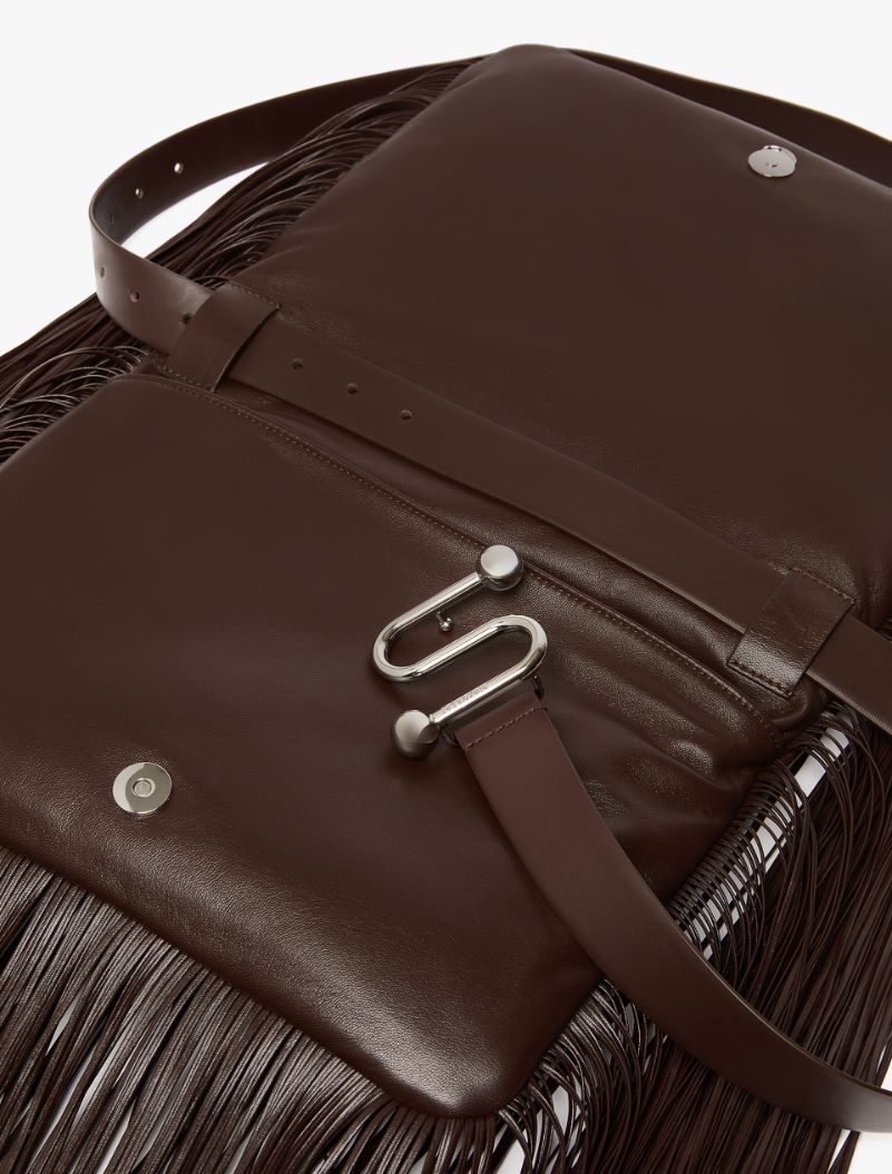 Soffy bag with long fringes - RUNWAY - CHOCOLATE - Sportmax - 6