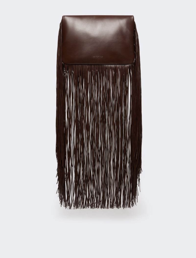 Soffy bag with long fringes - RUNWAY - CHOCOLATE - Sportmax