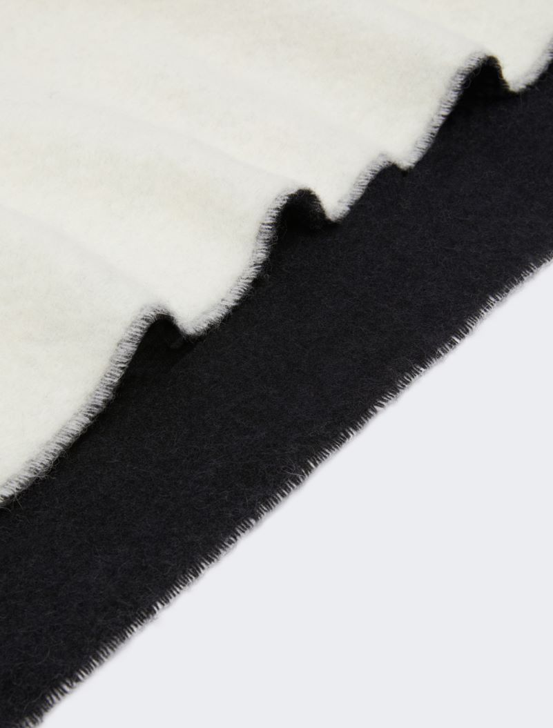 Two-tone scarf with fringes - BLACK - Sportmax - 2