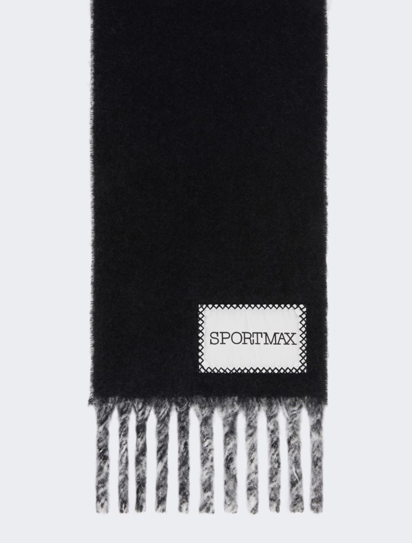 Two-tone scarf with fringes - BLACK - Sportmax