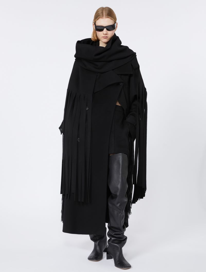Long fringed scarf - RUNWAY - BLACK - Sportmax - 4