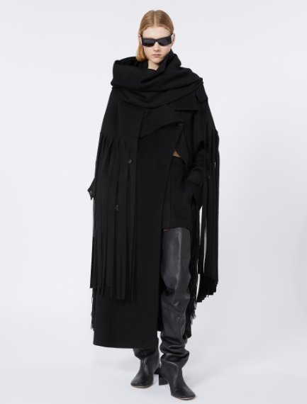 Long fringed scarf - RUNWAY - BLACK - Sportmax