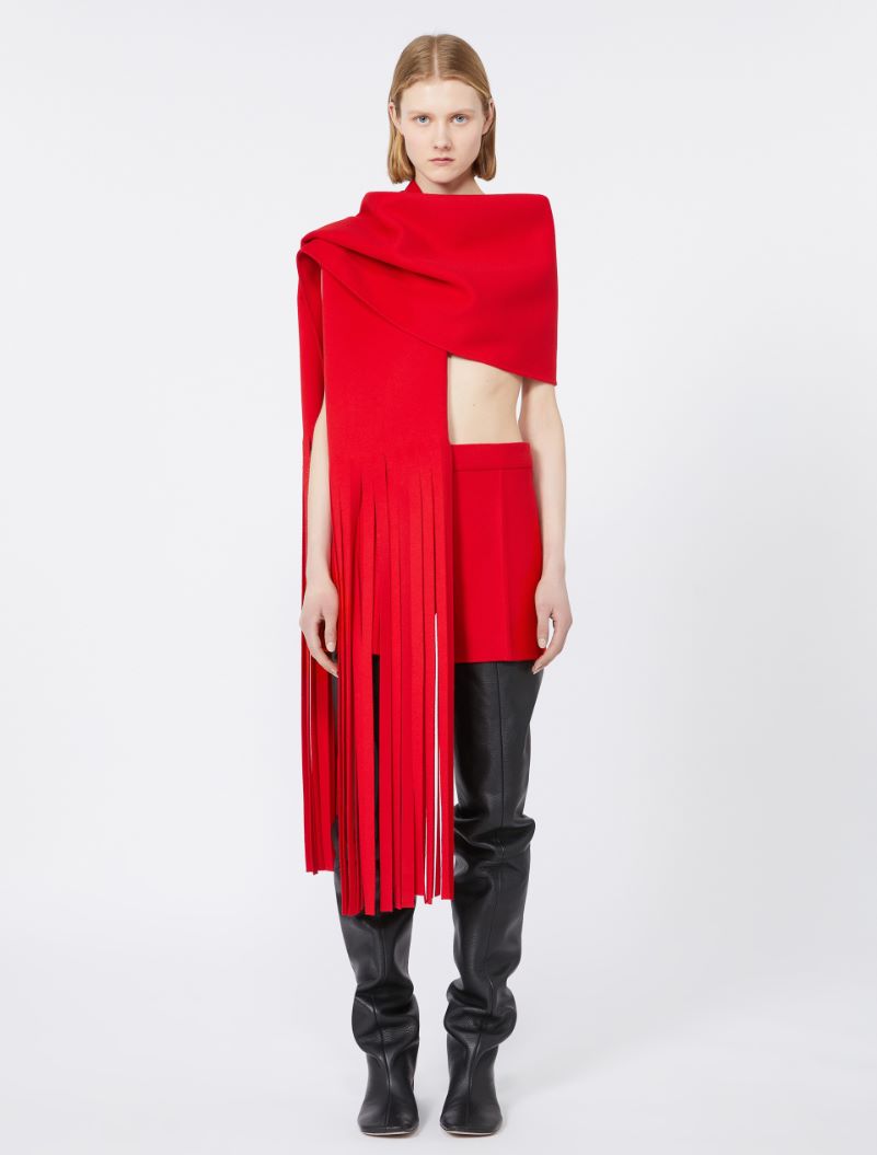 Long fringed scarf - RUNWAY - RED - Sportmax - 3