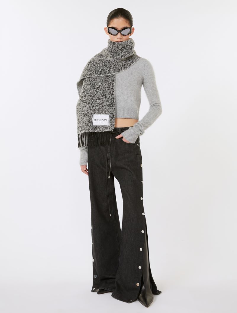 Scarf with fringes - BLACK - Sportmax - 6