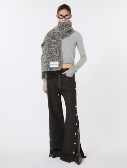 Scarf with fringes - BLACK - Sportmax