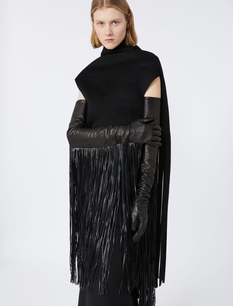 Long gloves with fringes - RUNWAY - BLACK - Sportmax - 3