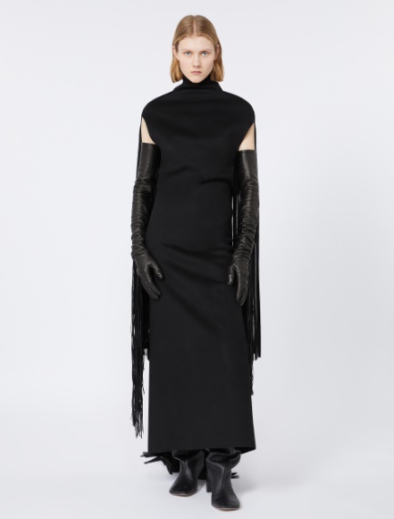 Long gloves with fringes - RUNWAY - BLACK - Sportmax