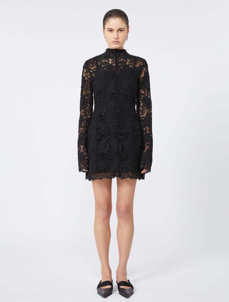 Short floral macramé dress - KLEPSYDRA CAPSULE - BLACK - Sportmax - 2