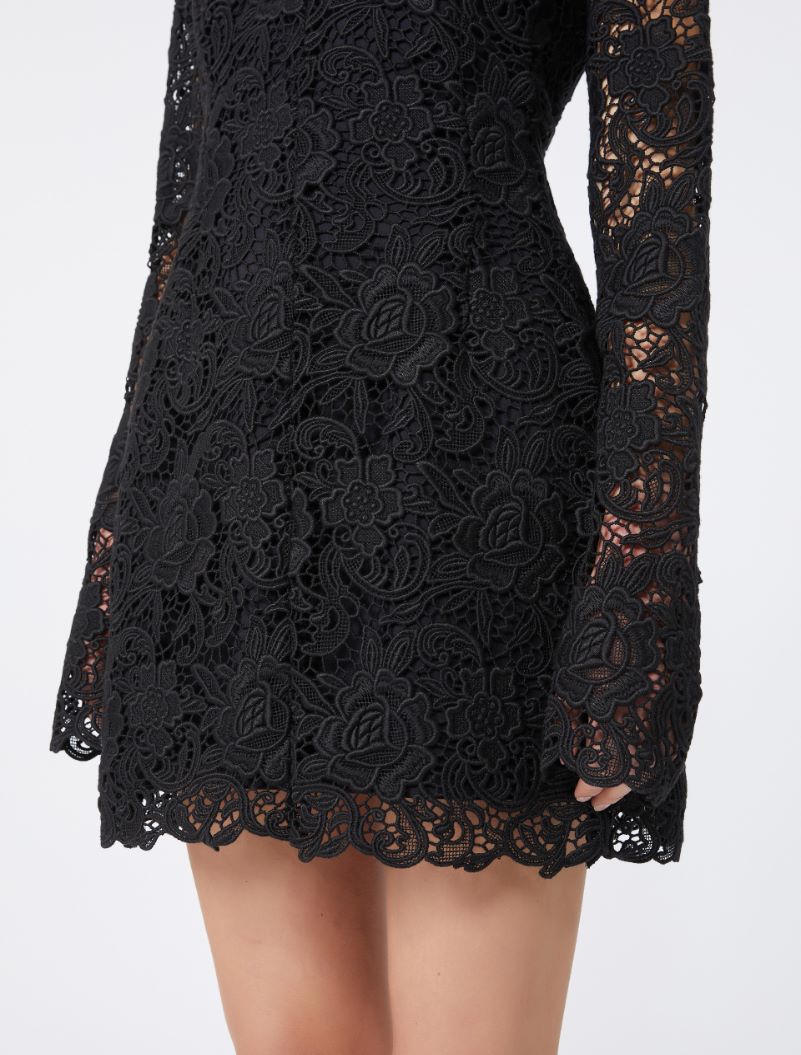 Short floral macramé dress - KLEPSYDRA CAPSULE - BLACK - Sportmax - 4