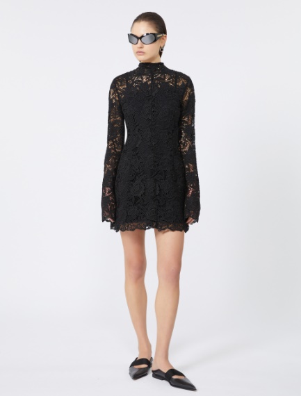 Short floral macramé dress - KLEPSYDRA CAPSULE - BLACK - Sportmax
