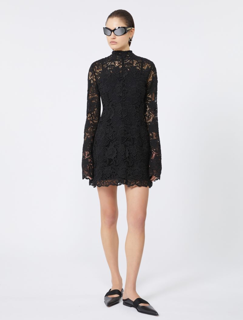 Short floral macramé dress - KLEPSYDRA CAPSULE - BLACK - Sportmax