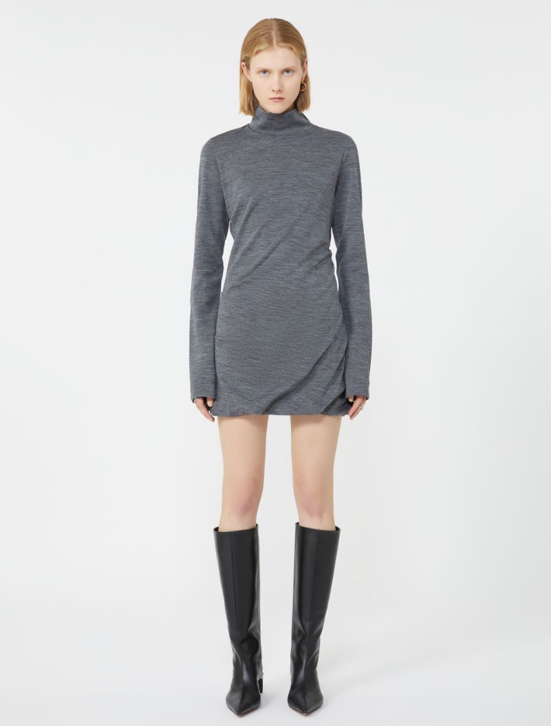 Fluid jersey high-neck dress - MEDIUM GREY - Sportmax - 2