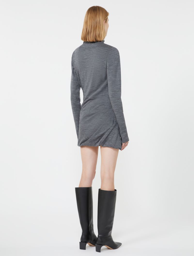 Fluid jersey high-neck dress - MEDIUM GREY - Sportmax - 3