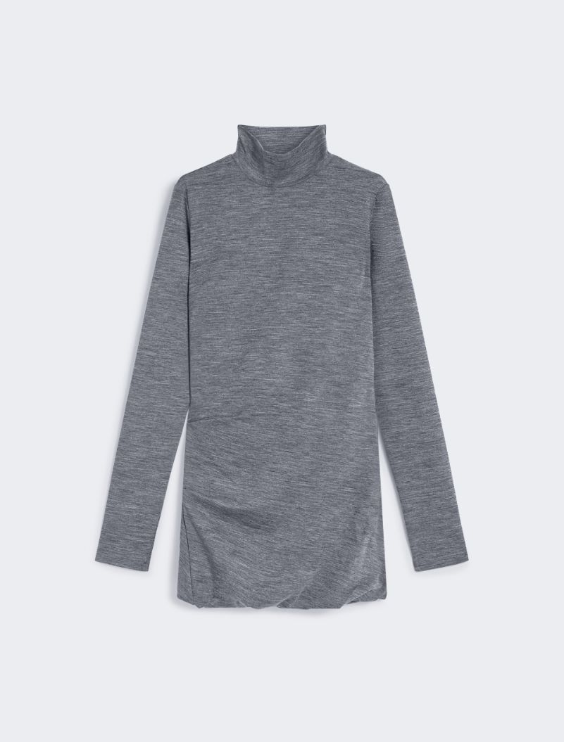 Fluid jersey high-neck dress - MEDIUM GREY - Sportmax - 6