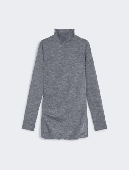 Fluid jersey high-neck dress - MEDIUM GREY - Sportmax