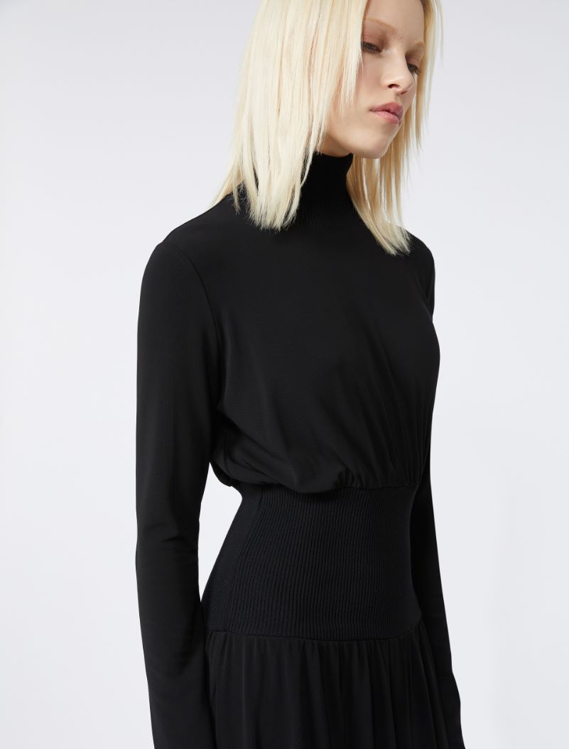 Knitted-insert dress - BLACK - Sportmax - 4