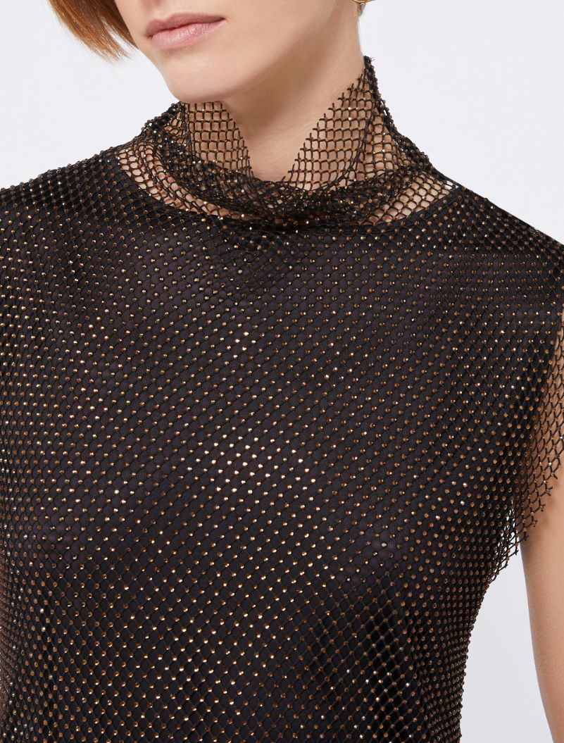 Sleeveless dress with rhinestones - BLACK - Sportmax - 4