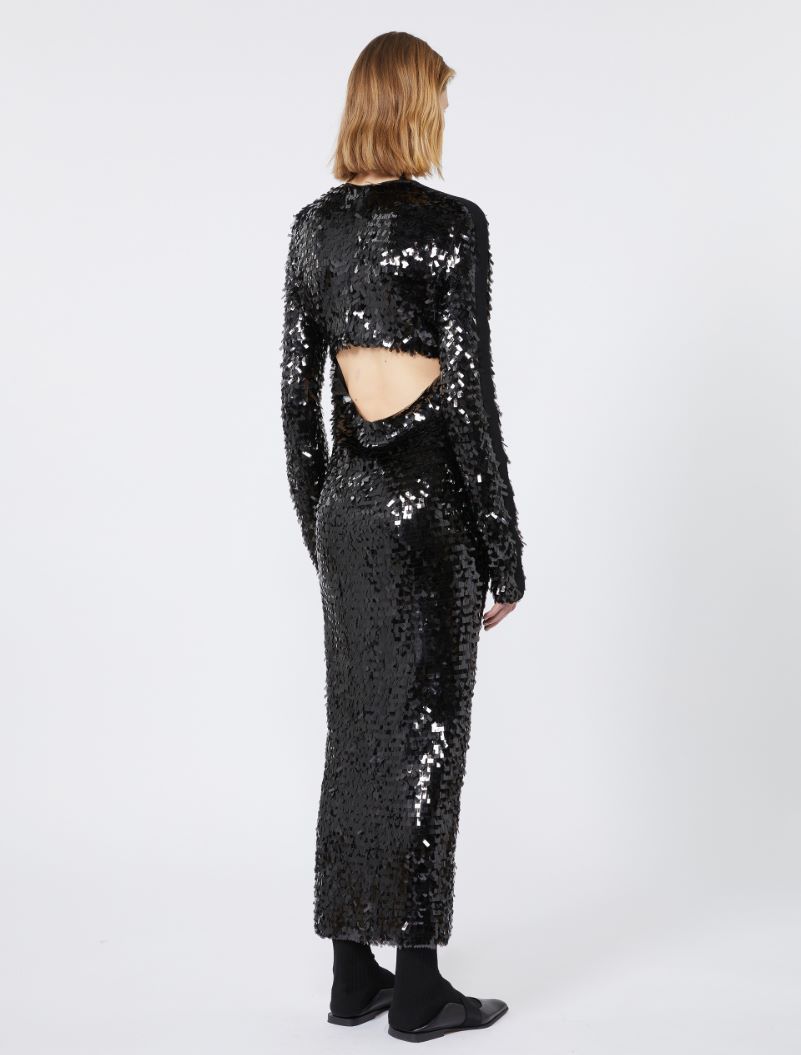 Sequin-adorned jersey dress - BLACK - Sportmax - 3