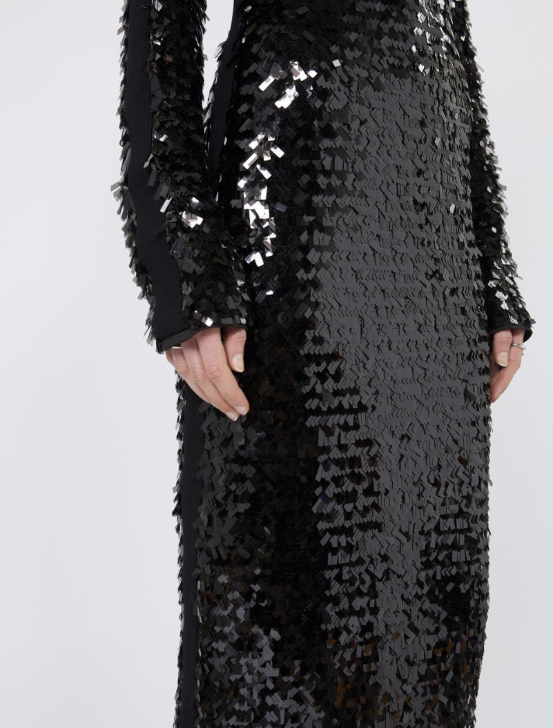 Sequin-adorned jersey dress - BLACK - Sportmax - 5