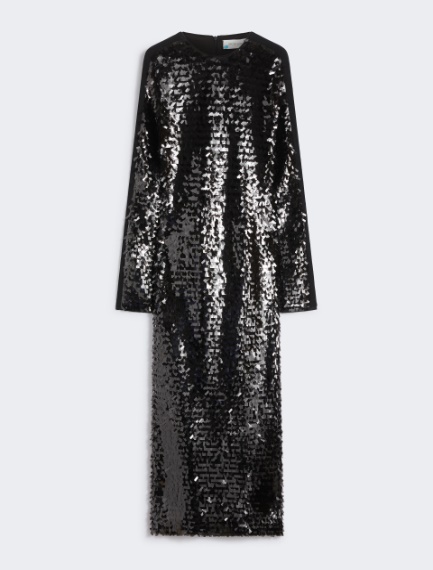 Sequin-adorned jersey dress - BLACK - Sportmax
