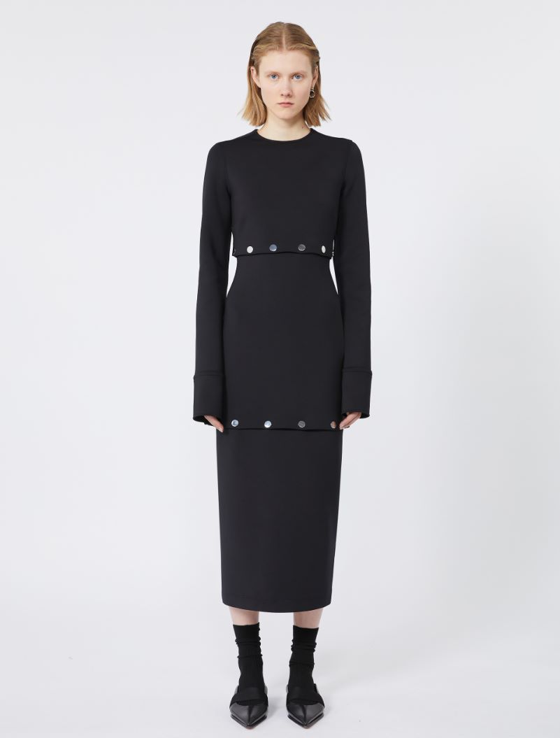 Shortenable scuba jersey dress - BLACK - Sportmax - 2