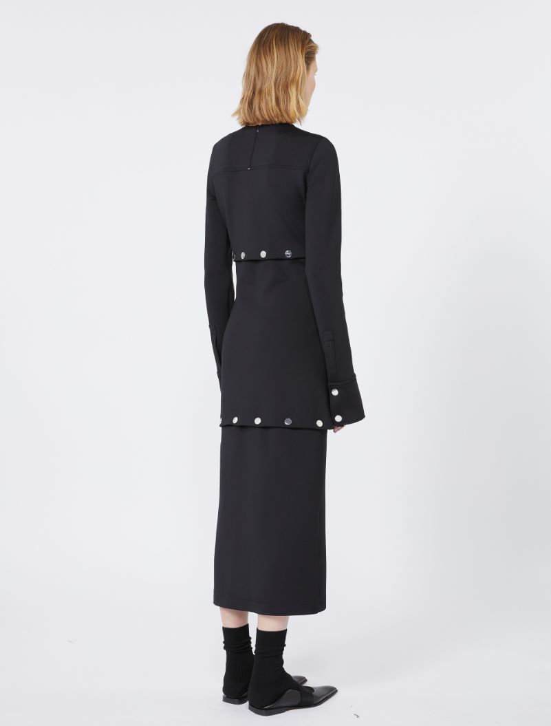 Shortenable scuba jersey dress - BLACK - Sportmax - 3