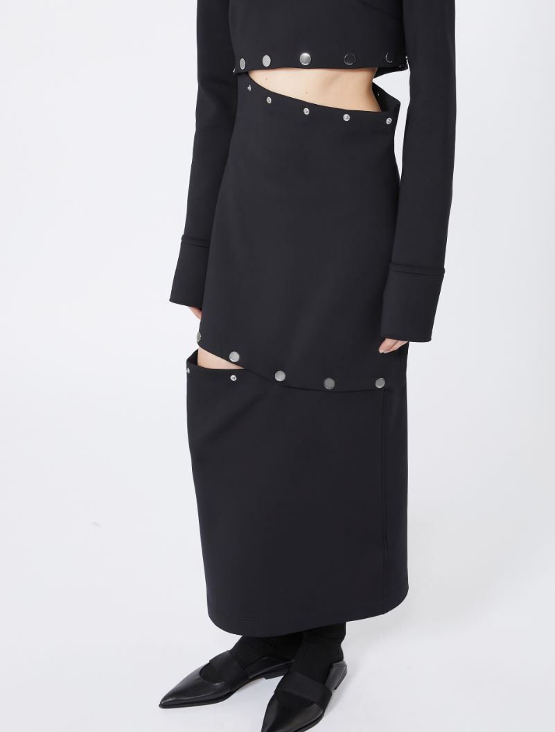 Shortenable scuba jersey dress - BLACK - Sportmax - 4
