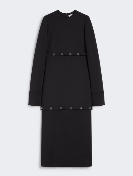 Shortenable scuba jersey dress - BLACK - Sportmax