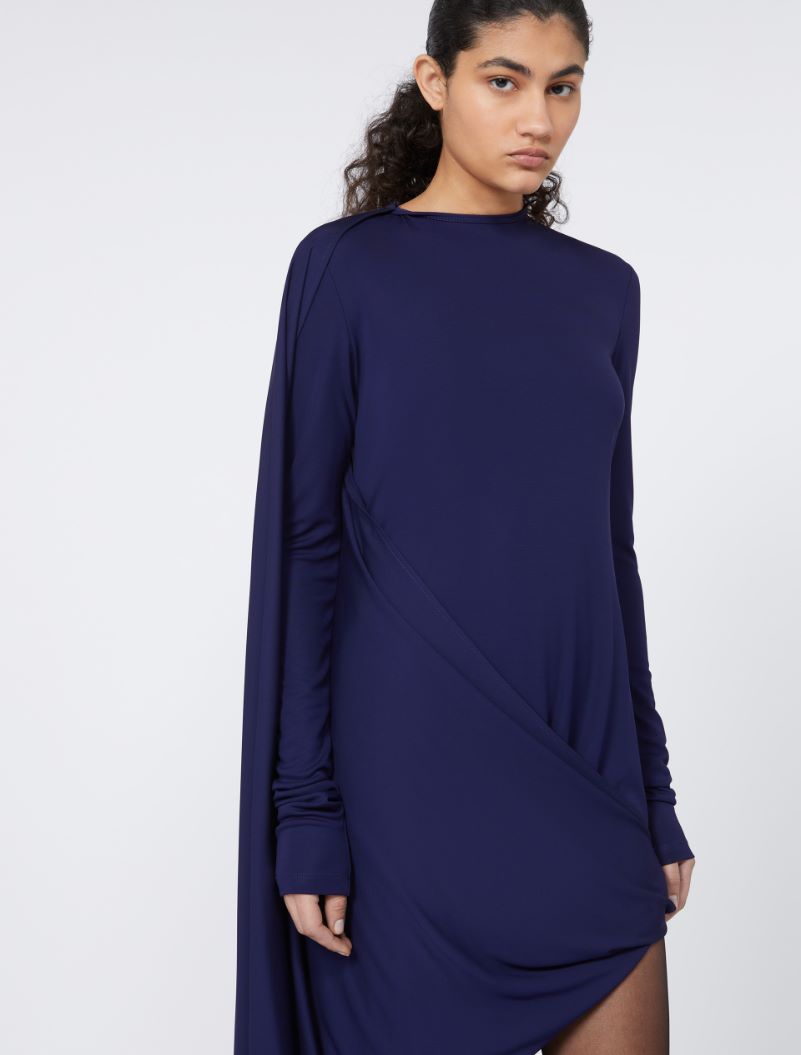 Asymmetrical draped dress - RUNWAY - DARK VIOLET - Sportmax - 4