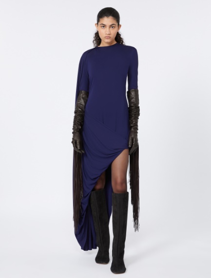 Asymmetrical draped dress - RUNWAY - DARK VIOLET - Sportmax