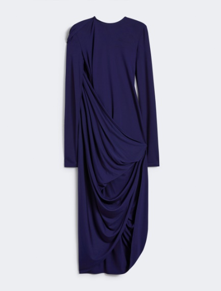 Asymmetrical draped dress - RUNWAY - DARK VIOLET - Sportmax