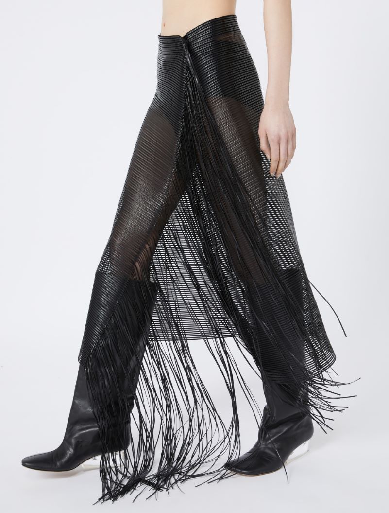 Midi skirt with fringes - BLACK - Sportmax - 4