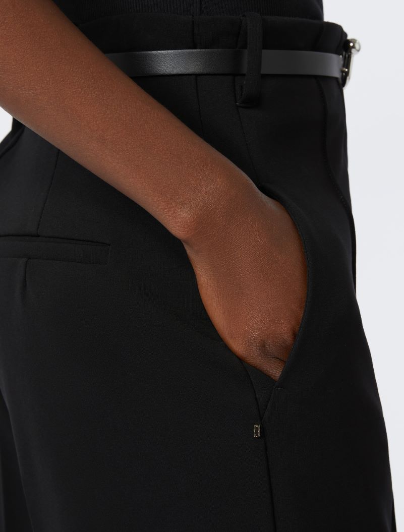 High-waisted trousers in fabric stitch - BLACK - Sportmax - 4
