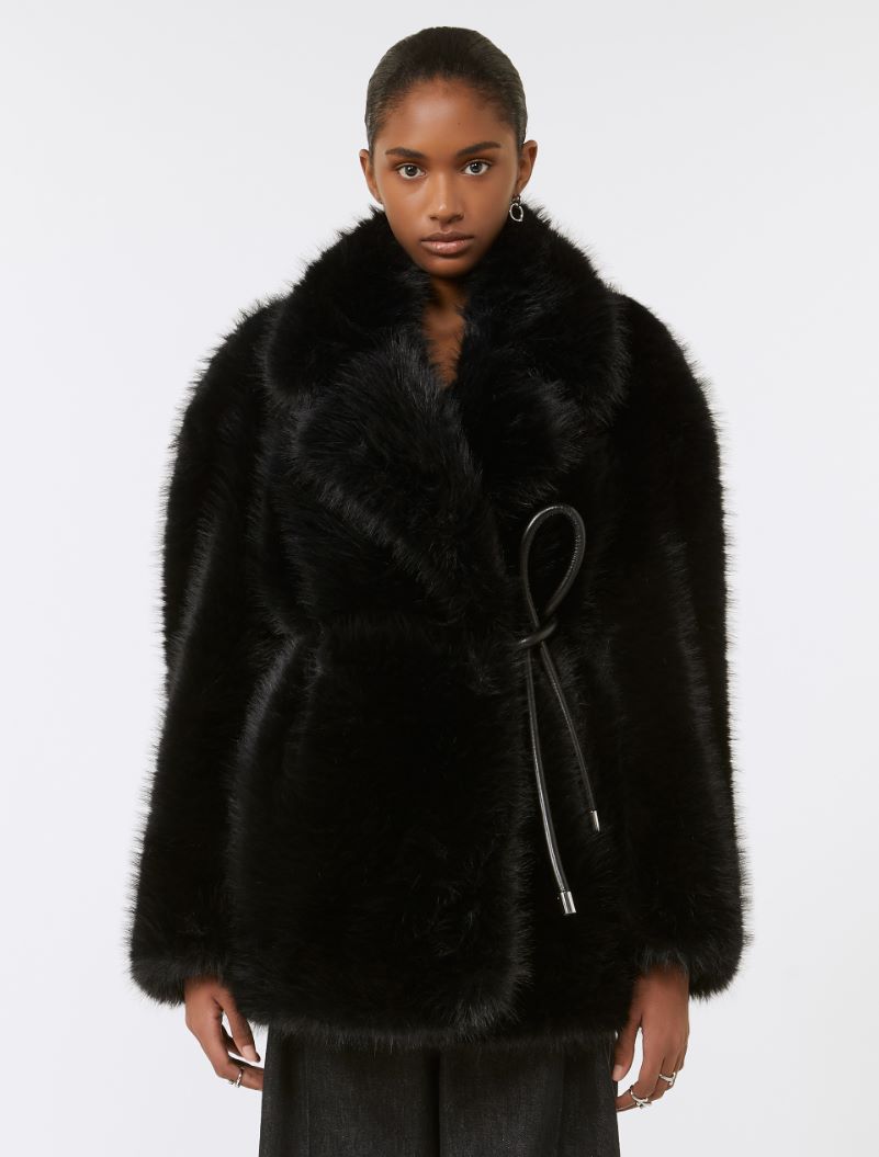 Belted heavy jacket - BLACK - Sportmax - 2