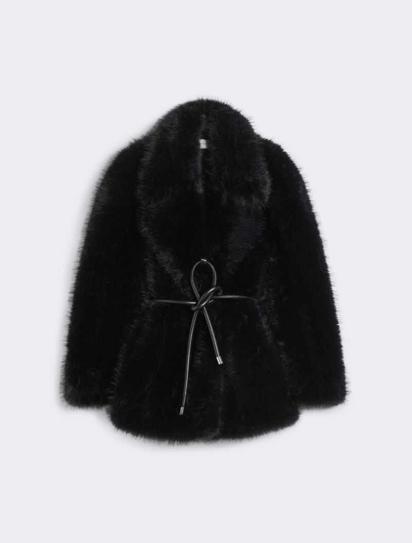 Belted heavy jacket - BLACK - Sportmax - 6