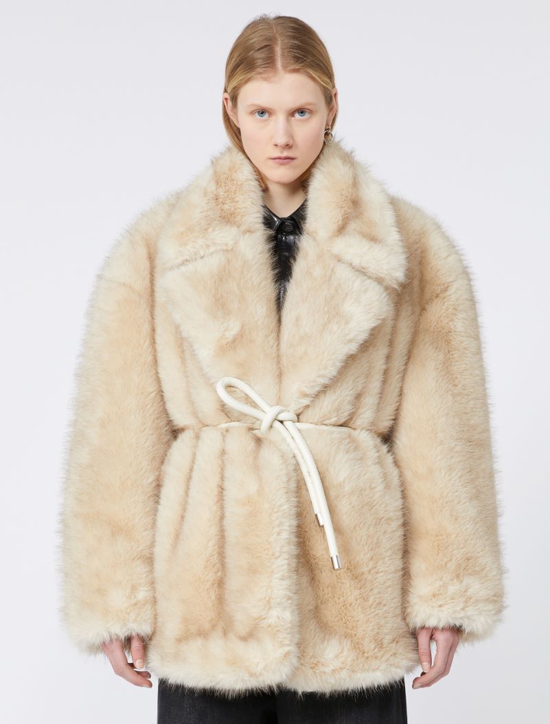 Belted heavy jacket - BEIGE - Sportmax - 2