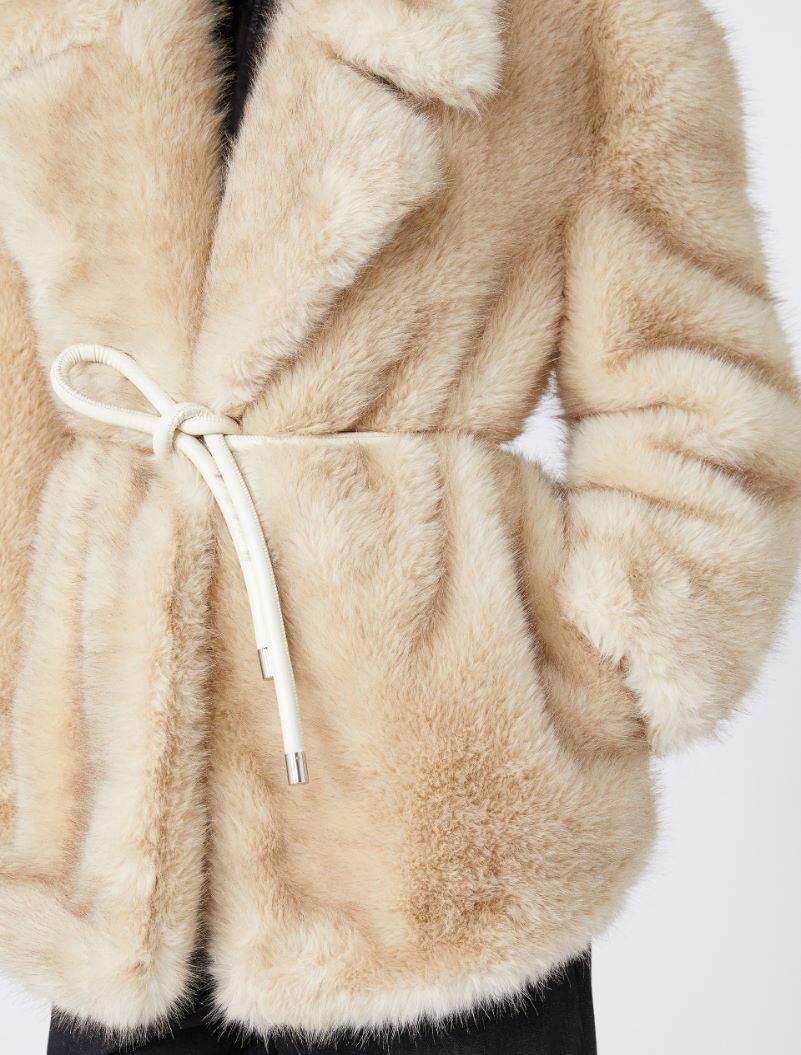 Belted heavy jacket - BEIGE - Sportmax - 4