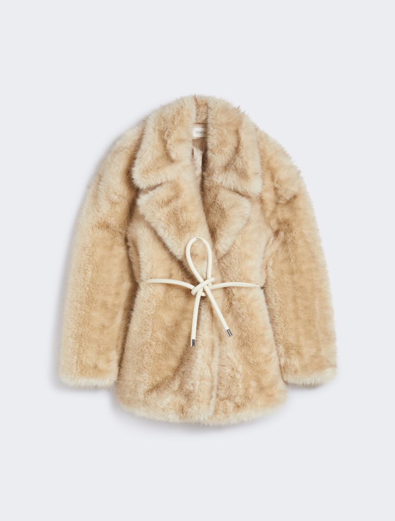 Belted heavy jacket - BEIGE - Sportmax - 7