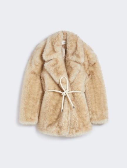Belted heavy jacket - BEIGE - Sportmax - 7