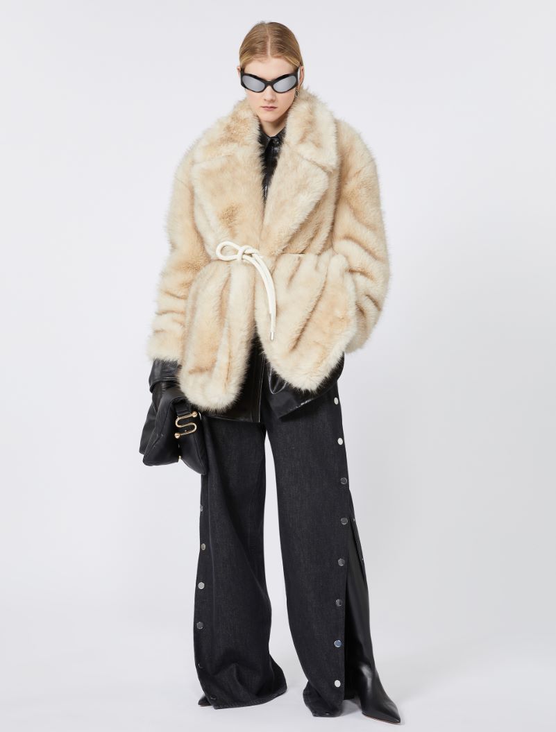 Belted heavy jacket - BEIGE - Sportmax