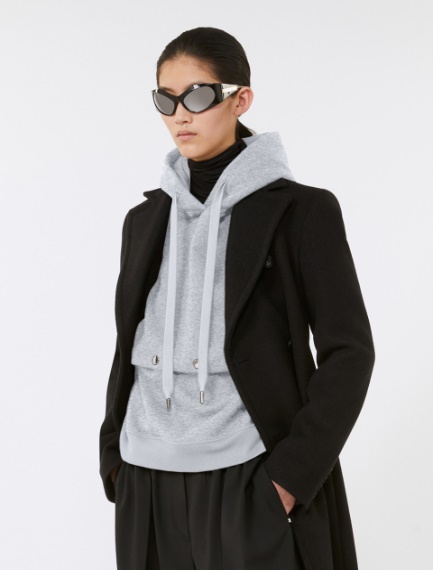 Sweatshirt with detachable hem detail - MEDIUM GREY - Sportmax