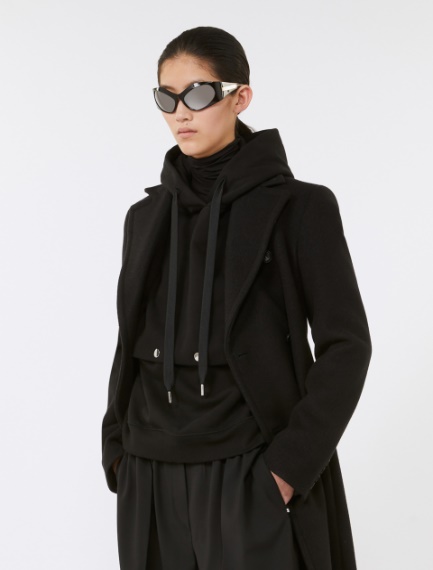 Sweatshirt with detachable hem detail - BLACK - Sportmax