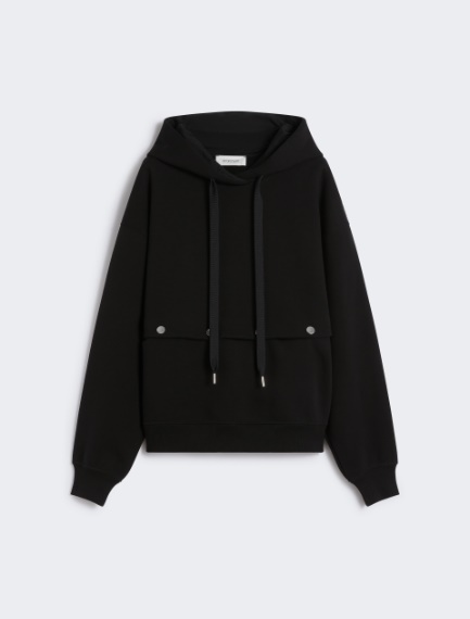 Sweatshirt with detachable hem detail - BLACK - Sportmax