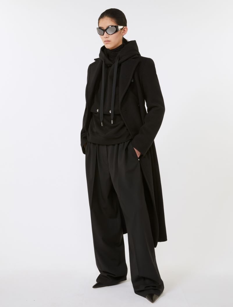 Sweatshirt with detachable hem detail - BLACK - Sportmax
