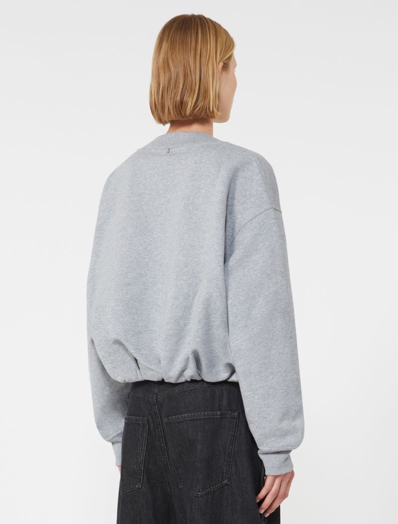 V-neck crop sweatshirt - MEDIUM GREY - Sportmax - 3