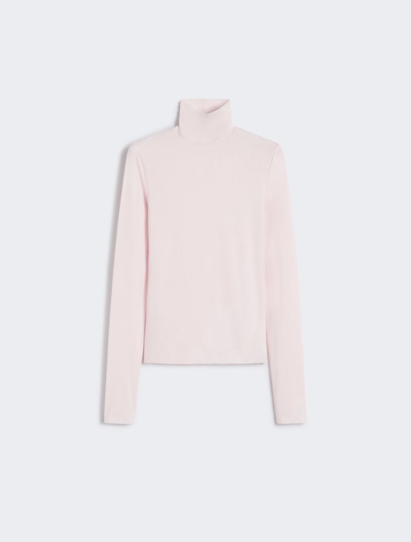 Skintight jersey polo-neck sweater - PINK - Sportmax - 6