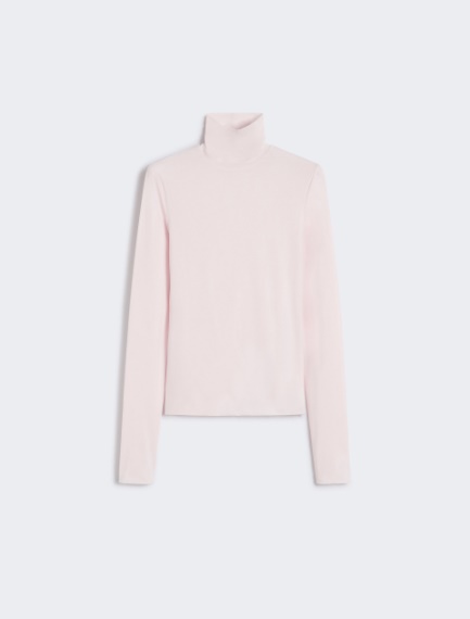 Skintight jersey polo-neck sweater - PINK - Sportmax